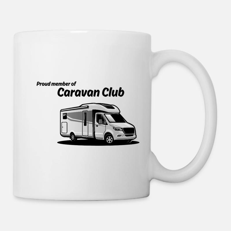 Silhouette graphique caravane - Mug blanc - blanc