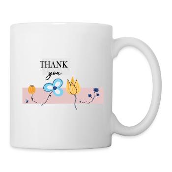 Thank you flower greeting - Mug - white - Right