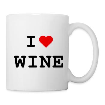 I love Wine - Ich liebe Wein - Tasse - Weiß - Rechts