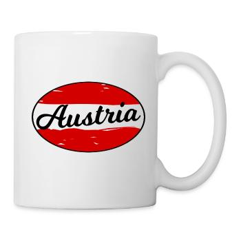 Logo d’écriture autrichienne sur fond rouge - Mug blanc - blanc - Droite