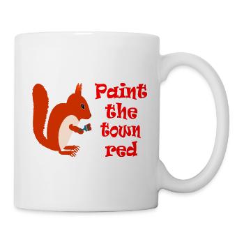 Squirrel Painter: Paint the Town Red - Mug - white - Right