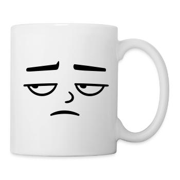 Grumpy sad disappointed face funny - Mug - white - Right