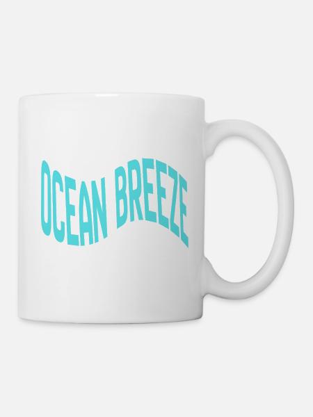 Ocean Breeze gebogene Typografie - Tasse - Weiß