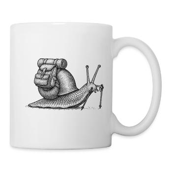 Snail Trekker mit Rucksack - Tasse - Weiß - Rechts
