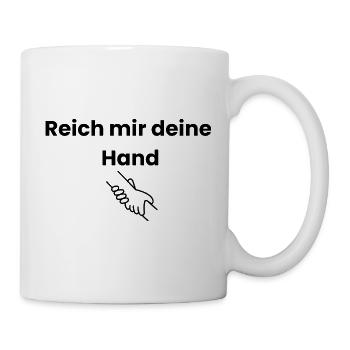 Zusammenhalt: Reich mir deine Hand - Tasse - Weiß - Rechts