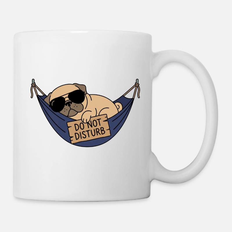 Pug in Vacation Mode: Do Not Disturb Shirt - Mug - white