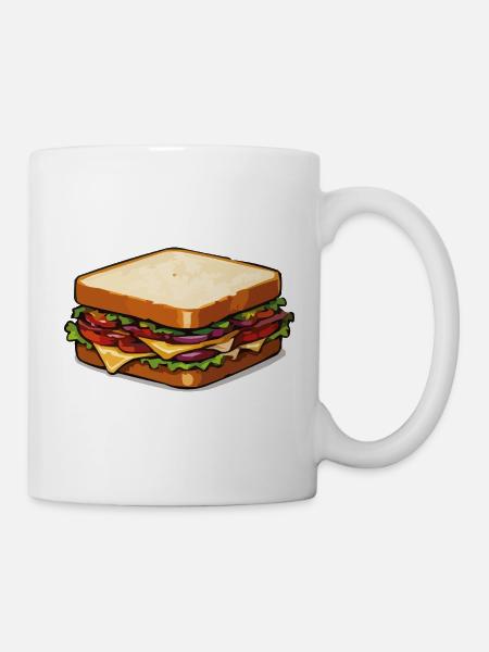 Käse-Sandwich Pop-Art - Tasse - Weiß