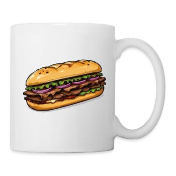 Sandwich Illustration - Tasse - Weiß - Rechts