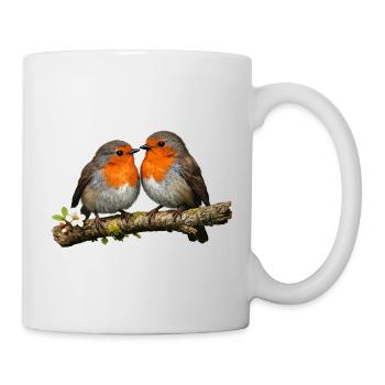 Duo Red Robin auf Ast - Tasse - Weiß - Rechts