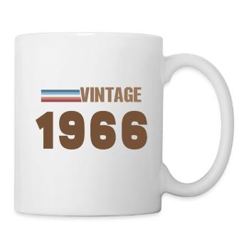 60 Jahre altes handgeschriebenes T-Shirt von 1966 - Tasse - Weiß - Rechts