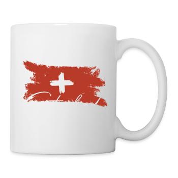 Schweiz Fahne - Tasse - Weiß - Rechts