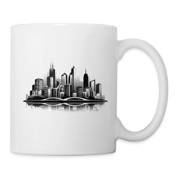 City reflex: skyline and bridge - Mug - white - Right