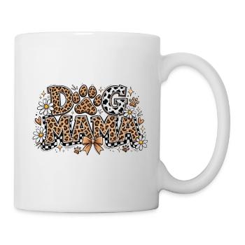 Dog Mom: Dog Mama Leopard Blumen Geschenk - Tasse - Weiß - Rechts