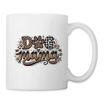 Dog Mom: Dog Mama Leopard Blumen Geschenk - Tasse - Weiß - Rechts