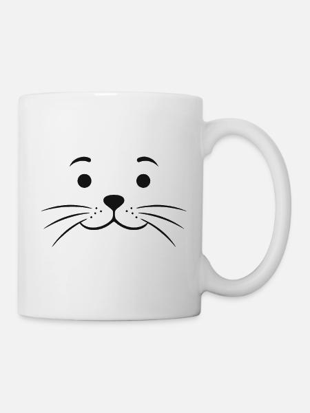 Robbengesicht Robbe Seehund Seehundgesicht - Tasse - Weiß