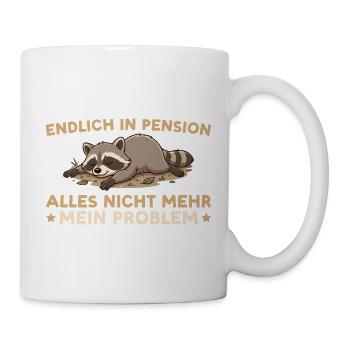 Pension Abschied Beamter Renteneintritt Waschbär - Tasse - Weiß - Rechts