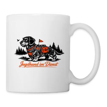 Jagdhund im Dienst – Outdoor-Hund - Tasse - Weiß - Rechts