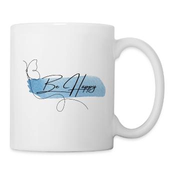 Be Happy - Elegant Watercolor Font - Mug - white - Right