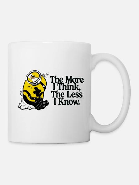 Minions Denkender Minon Mit Spruch - Tasse - Weiß