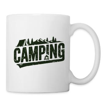 Camping, tente d’aventure en plein air en montagne - Mug blanc - blanc - Droite