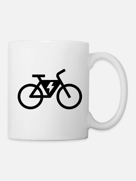 Vélo électrique, vélo électrique, tour à vélo - Mug blanc - blanc