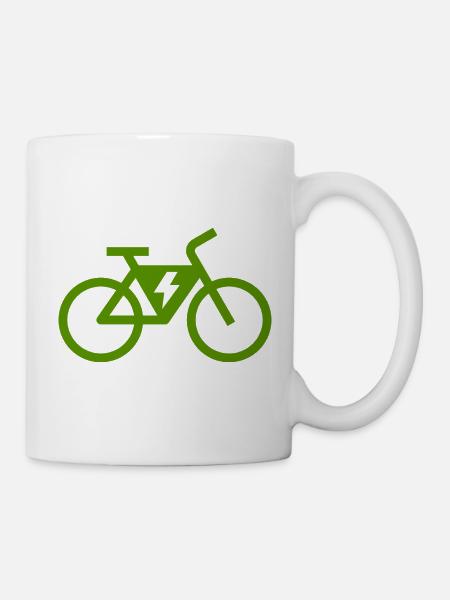 Vélo électrique, vélo électrique, tour à vélo - Mug blanc - blanc