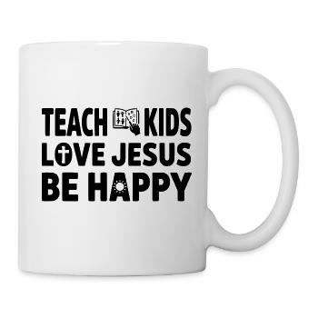 Enseignez aux enfants d’aimer Jésus et soyez heureux à l’école du dimanche - Mug blanc - blanc - Droite