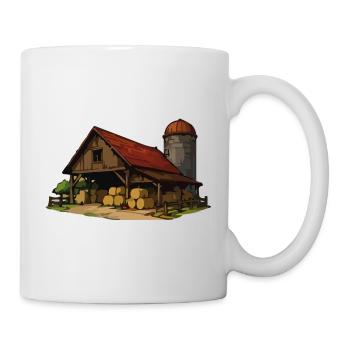 Grange rustique avec des bottes de foin - Mug blanc - blanc - Droite