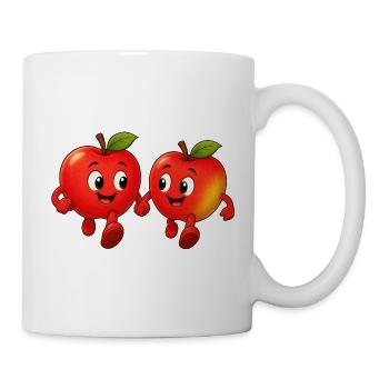 Two apples go for a walk - Mug - white - Right