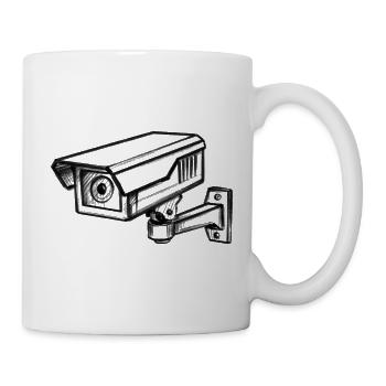 Überwachungskamera Sicherheit - lllustration - Tasse - Weiß - Rechts