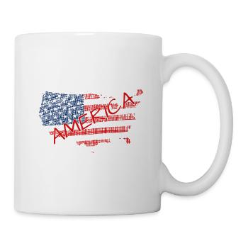 USA Flaggenkarte America - Tasse - Weiß - Rechts