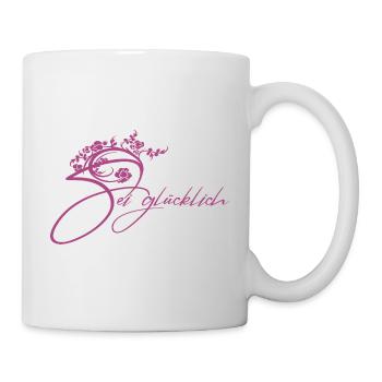 Be Happy Floral Lettering - Mug - white - Right