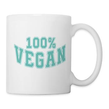 100% Vegan – Powered by Plants Meme Design - Mug - white - Right