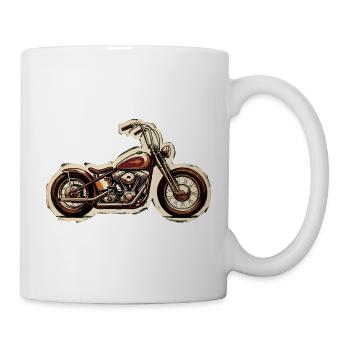 Vintage Cruiser Motorcycle Illustration - Mug - white - Right