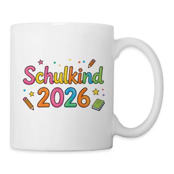 Schulkind 2026 Bunte Schulzeit - Tasse - Weiß - Rechts