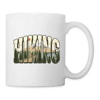 Wandern Arched Letters Mountain Trail Forest Tee - Tasse - Weiß - Rechts
