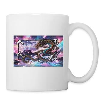 Dragon Japonais Néon – Sakura Cyberpunk Manga - Mug blanc - blanc - Droite