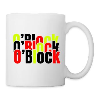 Neonblock-Typografie in Rot & Limette - Tasse - Weiß - Rechts