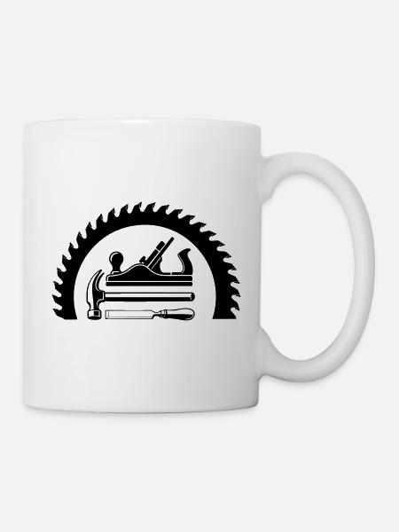 Carpenter Planer Saw Blade Tool Motif - Mug - white