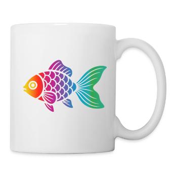 Bunter Fisch | Modernes Meeresmotiv - Tasse - Weiß - Rechts