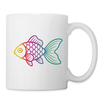 Bunter Fisch | Modernes Meeresmotiv  - Tasse - Weiß - Rechts