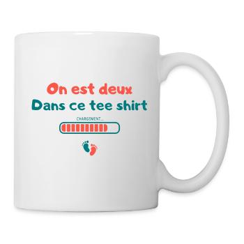 On Est Deux Dans Ce Tee Shirt Grossesse - Mug blanc - blanc - Droite