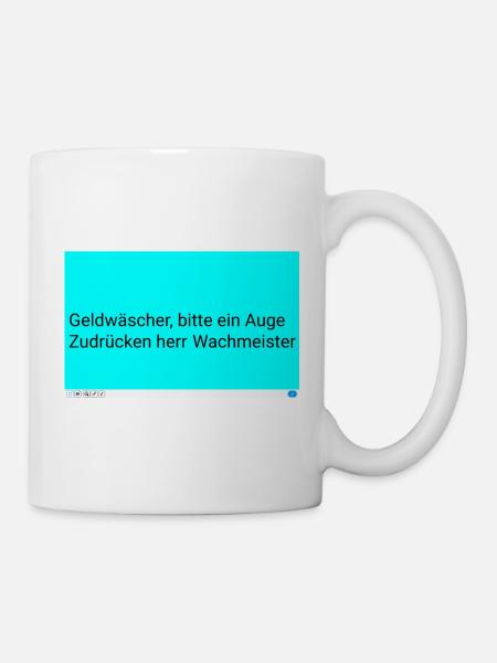 Wächterwitz: Auge Zudrücken - Tasse - Weiß