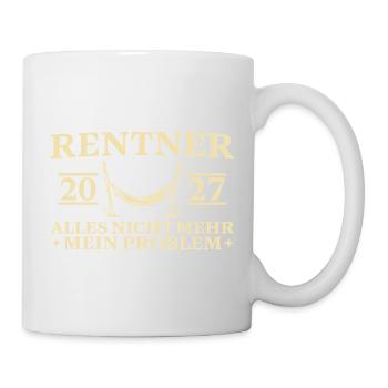 Rentner 2027 Nicht mehr mein Problem Hängematte - Tasse - Weiß - Rechts