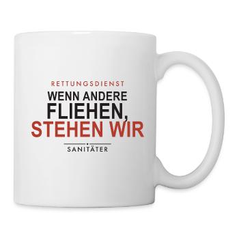 Rettungsdienst Mut am Einsatz - Tasse - Weiß - Rechts