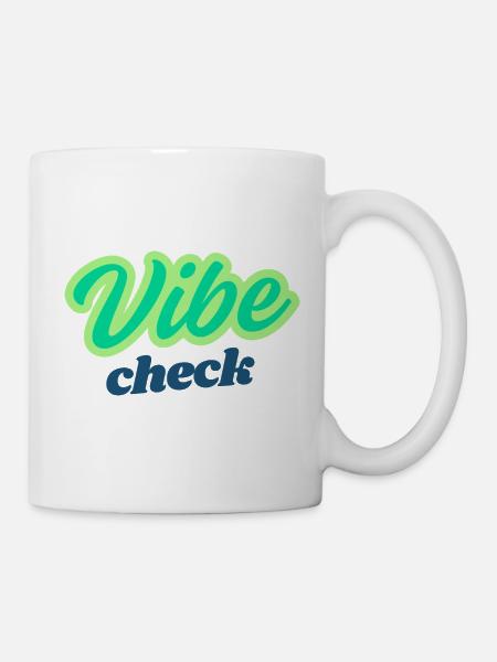 Vibe Check Neon Script - Tasse - Weiß
