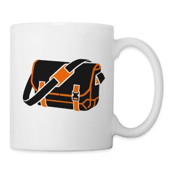 Icône du sac messager à vélo - Mug blanc - blanc - Droite