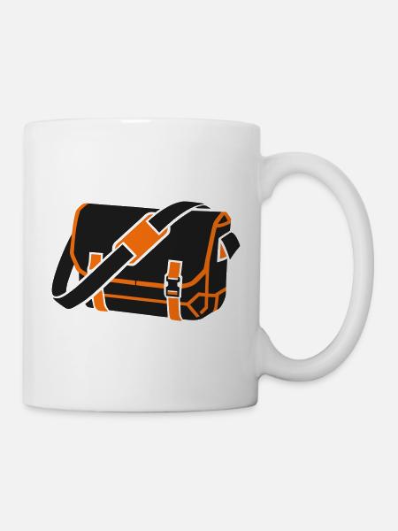 Fahrrad Kuriertasche Icon - Tasse - Weiß
