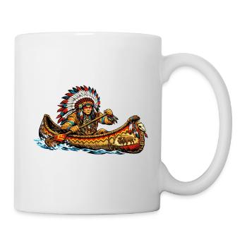Les Indiens en canoë - Mug blanc - blanc - Droite