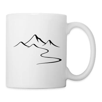 Silhouette du contour des montagnes - Mug blanc - blanc - Droite